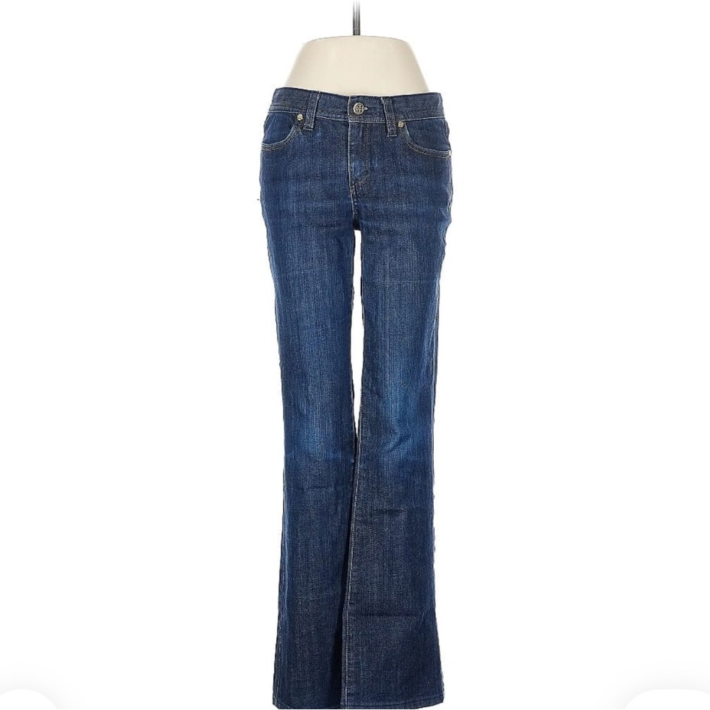 Tory Burch Blue Flare Wide Leg Jeans